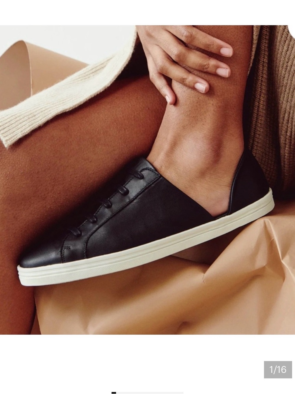 Freda Salvador Black Leather Slip-On Sneaker with Cream Sole